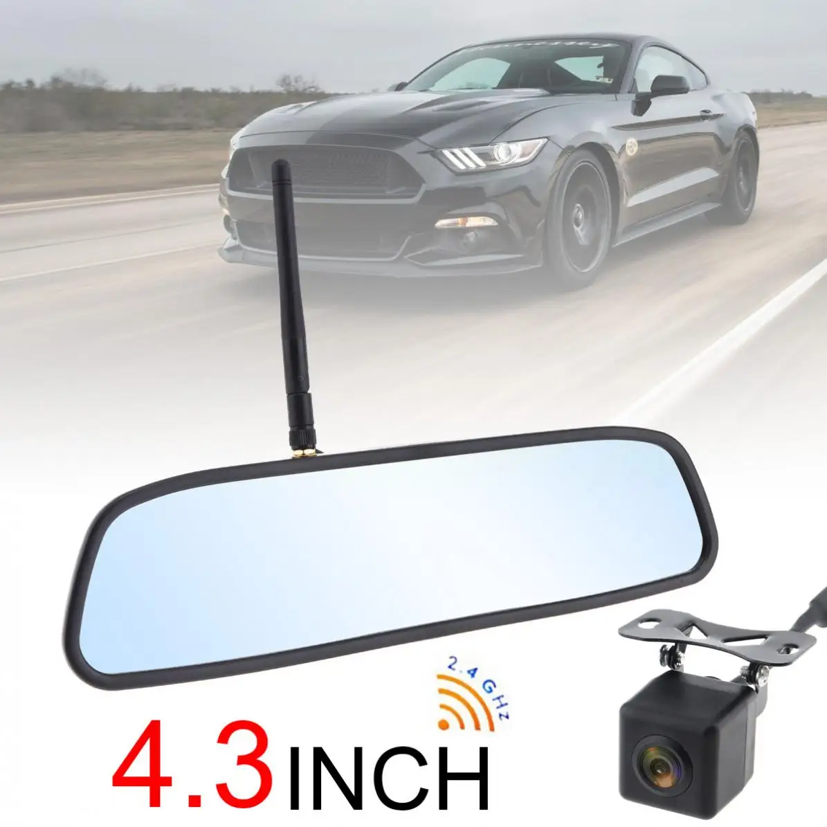 4.3 Inch HD Wireless Car Rearview Mirror Monitor Auto Parking System with Rear View Reverse Camera Built-in Antenna
4.3 Inch HD Wireless Car Rearview Mirror Monitor Auto Parking System with Rear View Reverse Camera Built-in Antenna