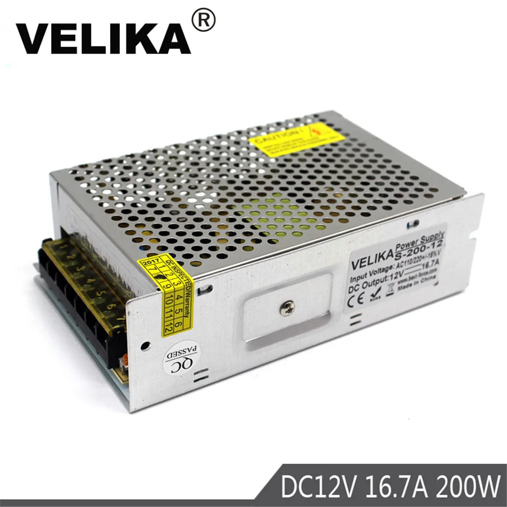 DC12V 16.7A 200W Small Volume Single Output Switching power supply Transformator 110V 220V Ac To Dc 12v PSU for LED CNC 3D Print
DC12V 16.7A 200W Small Volume Single Output Switching power supply Transformator 110V 220V Ac To Dc 12v PSU for LED CNC 3D Print
