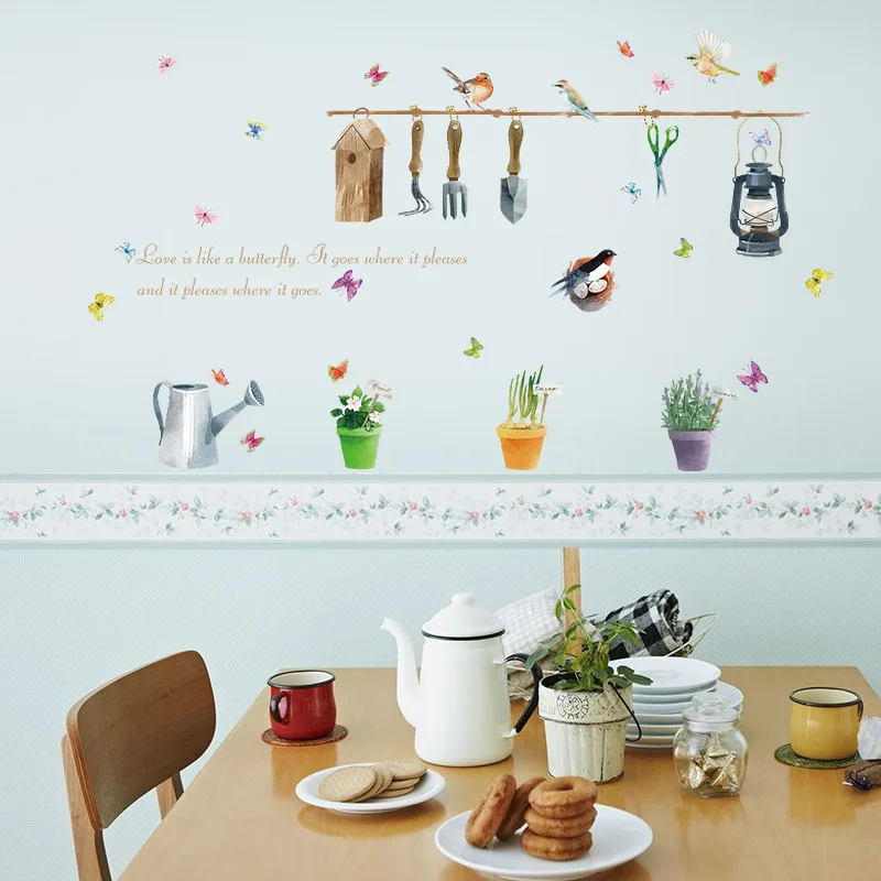 Rural Wall Sticker Removable kitchen Home Decoration DIY Birds Butterfly Tool PVC Wall Decals/Adhesive Art Home Decor
Rural Wall Sticker Removable kitchen Home Decoration DIY Birds Butterfly Tool PVC Wall Decals/Adhesive Art Home Decor