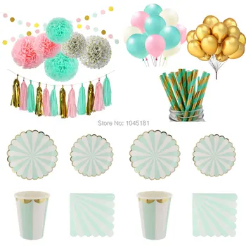 ipalmay Mint Gold Party Tableware Decorations Paper Tassel Garland Pom Poms Latex Balloon Striped Paper Plate Cup Napkin Straw
ipalmay Mint Gold Party Tableware Decorations Paper Tassel Garland Pom Poms Latex Balloon Striped Paper Plate Cup Napkin Straw