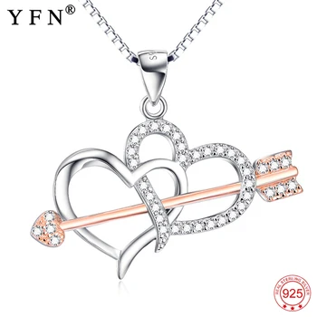 925 Sterling Silver Arrow Through Heart Necklace Crystal Love Heart Cupid Arrow Pendants Necklaces Fashion Jewelry Gift GNX10276
925 Sterling Silver Arrow Through Heart Necklace Crystal Love Heart Cupid Arrow Pendants Necklaces Fashion Jewelry Gift GNX10276