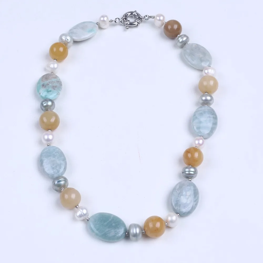 Silver and white freshwater pearl necklace with big natural stone beads women choker necklace jewelry as girl birthday gifts
Silver and white freshwater pearl necklace with big natural stone beads women choker necklace jewelry as girl birthday gifts