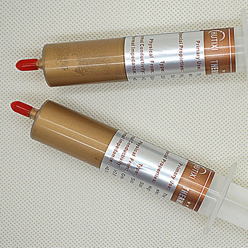 2pcs 2*15 cm 30g High Performance Gold Thermal Grease Syringe Silicone Compound Paste For CPU Cooling Heat Sink
2pcs 2*15 cm 30g High Performance Gold Thermal Grease Syringe Silicone Compound Paste For CPU Cooling Heat Sink