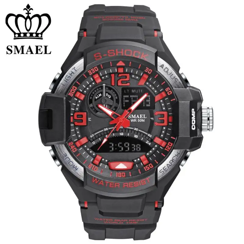 Smael Men Military Watch Waterproof Wristwatch LED Quartz Clock Men Sport Watches erkek kol saati montre homme horloges vrouwen
Smael Men Military Watch Waterproof Wristwatch LED Quartz Clock Men Sport Watches erkek kol saati montre homme horloges vrouwen