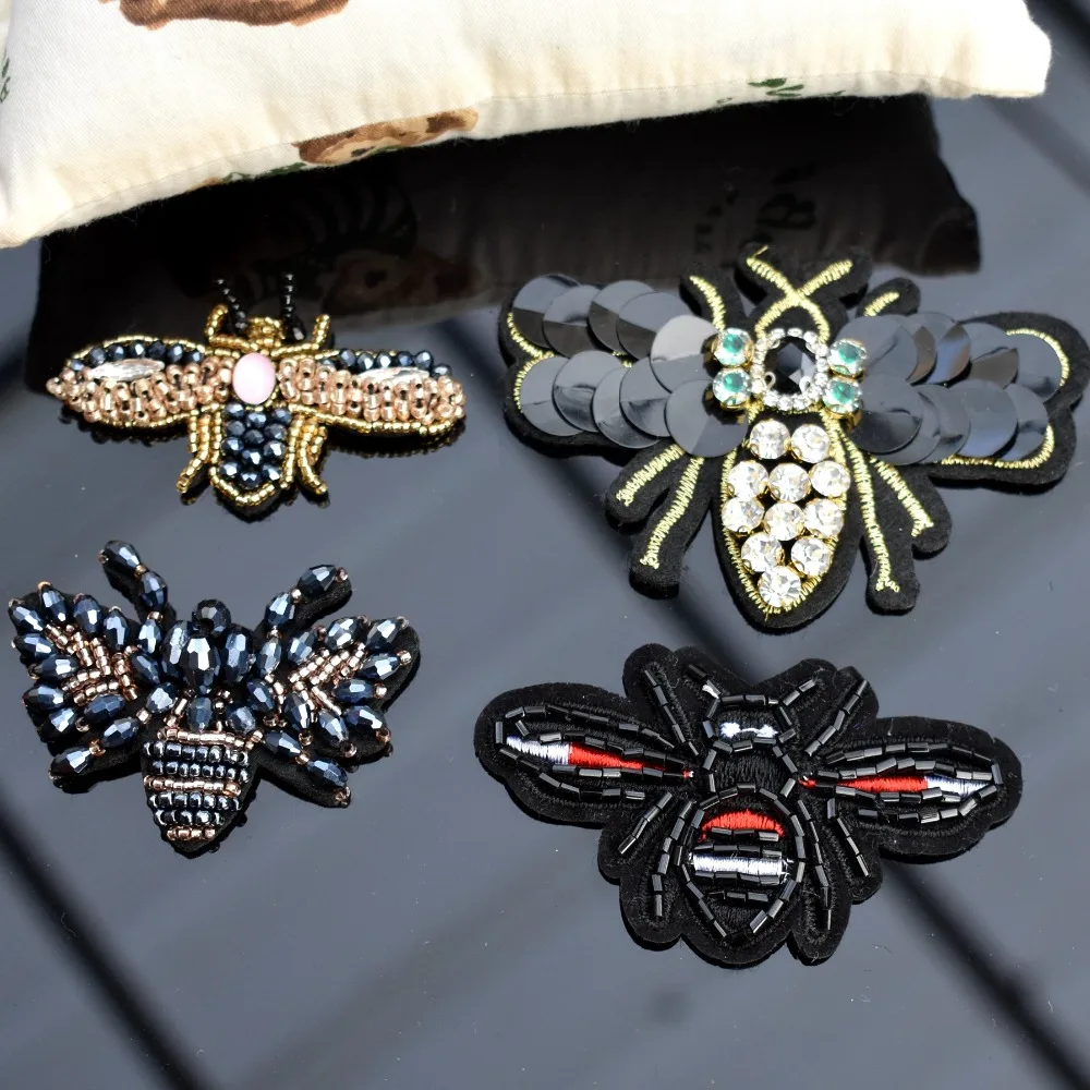 Handmade Rhinestone Beaded Sequin Bees Patches, Cool Fashion Sew on Crystal pearl patch for clothes beaded Applique cute patch
Handmade Rhinestone Beaded Sequin Bees Patches, Cool Fashion Sew on Crystal pearl patch for clothes beaded Applique cute patch