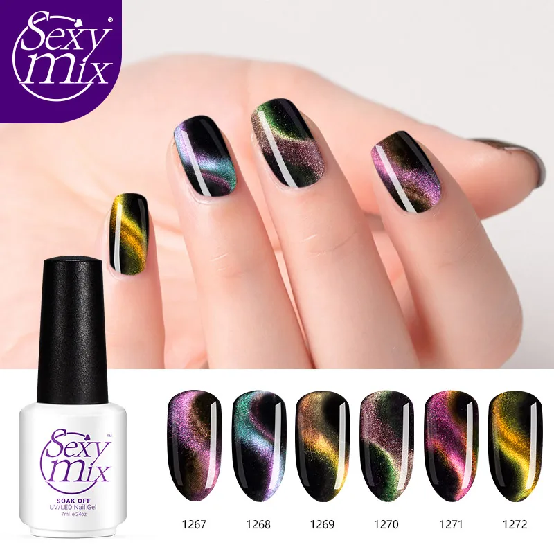 Sexymix nail gel Holographic Chameleon Cat Eye Nail Gel Polish Magnetic Soak Off UV Gel Manicure Nail Varnish Black Base Needed
Sexymix nail gel Holographic Chameleon Cat Eye Nail Gel Polish Magnetic Soak Off UV Gel Manicure Nail Varnish Black Base Needed