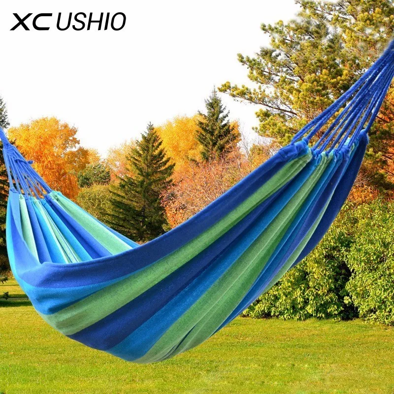 1-2 Person Colorful Rainbow Stripes High Strength Canvas Outdoor Sleeping Hammock for Hiking Camping 150KG 250KG Max Loading
1-2 Person Colorful Rainbow Stripes High Strength Canvas Outdoor Sleeping Hammock for Hiking Camping 150KG 250KG Max Loading