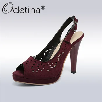 Odetina 2019 New Fashion Flock High Heels Women Peep Toes Fretwork Sandals Extreme Thin Heel Back Strap Summer Shoes Big Size 43
Odetina 2019 New Fashion Flock High Heels Women Peep Toes Fretwork Sandals Extreme Thin Heel Back Strap Summer Shoes Big Size 43