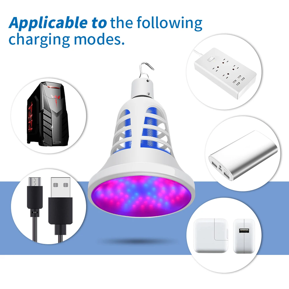 E27 Plant Grow Light Led Full Spectrum Insect Fly Killer Light 220V Anti Mosquito Trap Bulb USB Pest Control Light for Grow Tent
E27 Plant Grow Light Led Full Spectrum Insect Fly Killer Light 220V Anti Mosquito Trap Bulb USB Pest Control Light for Grow Tent
