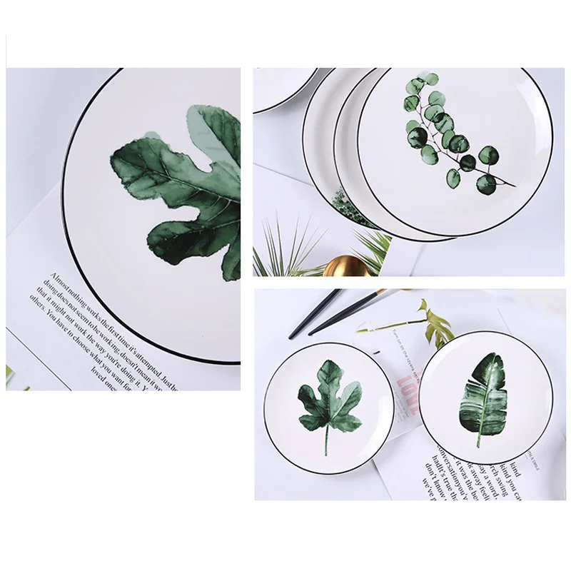 1 Pcs Tropical Plant Green Leaves Round Dinner Plate for Dessert Fruit Lunch 66CY
1 Pcs Tropical Plant Green Leaves Round Dinner Plate for Dessert Fruit Lunch 66CY