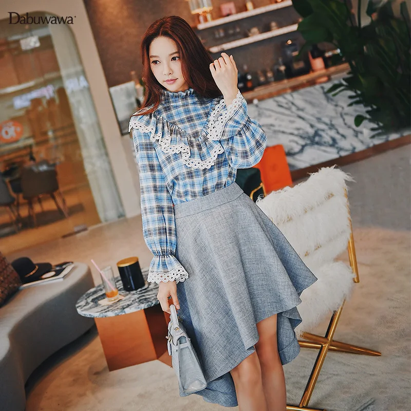 Dabuwawa Women Ladies Vintage Ruffles Blouse Autumn Winter Boho Plaid Shirts Korean Sweet Tops D18DST017
Dabuwawa Women Ladies Vintage Ruffles Blouse Autumn Winter Boho Plaid Shirts Korean Sweet Tops D18DST017