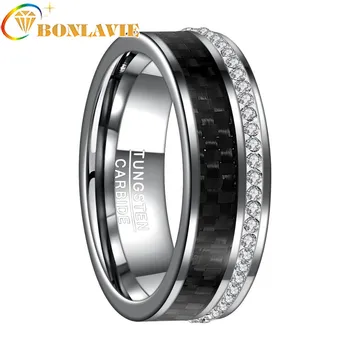 8MM Wide Sliver Color Polished Plane Beveled Inlaid Black Carbon Fiber White Crystal Tungsten Steel Ring Men Wedding Jewelry
8MM Wide Sliver Color Polished Plane Beveled Inlaid Black Carbon Fiber White Crystal Tungsten Steel Ring Men Wedding Jewelry