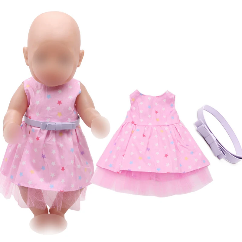 Doll clothes pink dress+ belt fit 43 cm baby dolls and 18 inch Girl dolls accessories f7
Doll clothes pink dress+ belt fit 43 cm baby dolls and 18 inch Girl dolls accessories f7