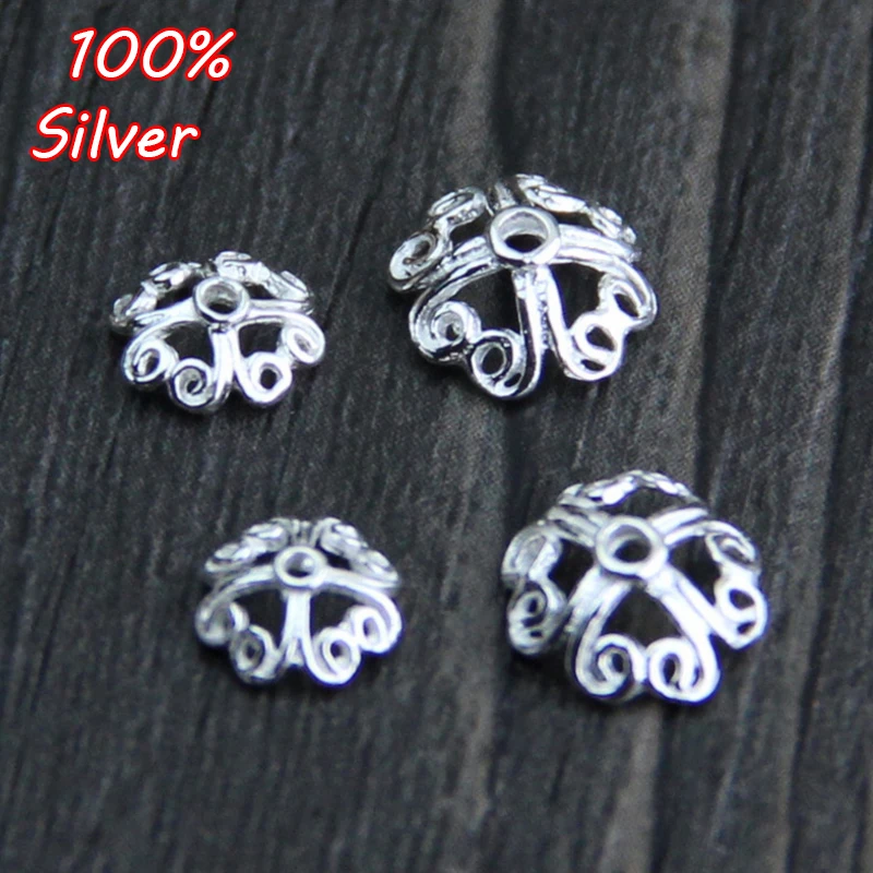 10pcs S925 Sterling Silver Accessories Jewelry DIY Hollow Flower Tray Flower Hat Handmade Beads Bracelet Spacer
10pcs S925 Sterling Silver Accessories Jewelry DIY Hollow Flower Tray Flower Hat Handmade Beads Bracelet Spacer