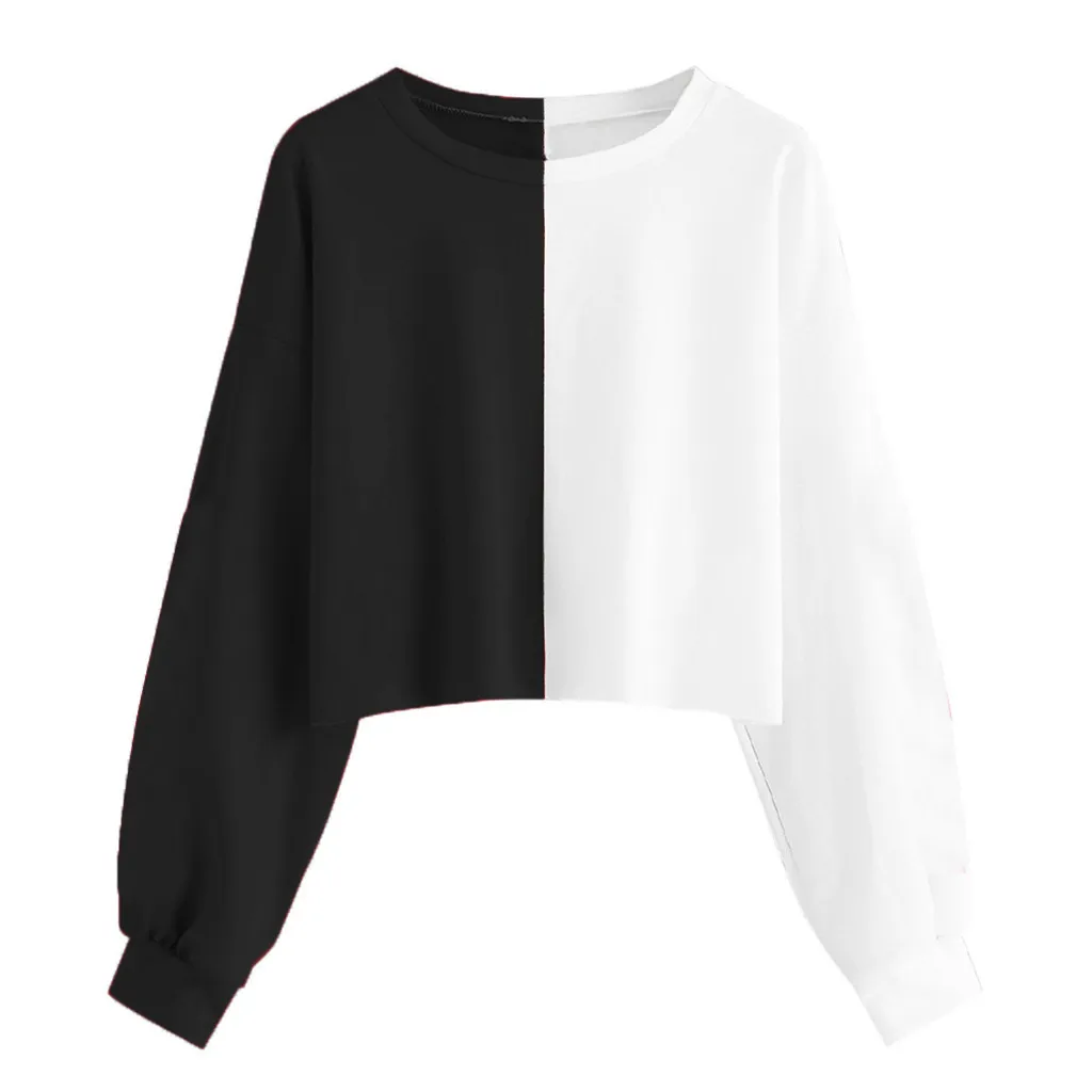 Sweatshirt Women Solid Long Sleeve Splice Sweatshirt Short Pullover Hooded Tops Streetwear stranger Bangtan Sudadera Mujer
Sweatshirt Women Solid Long Sleeve Splice Sweatshirt Short Pullover Hooded Tops Streetwear stranger Bangtan Sudadera Mujer
