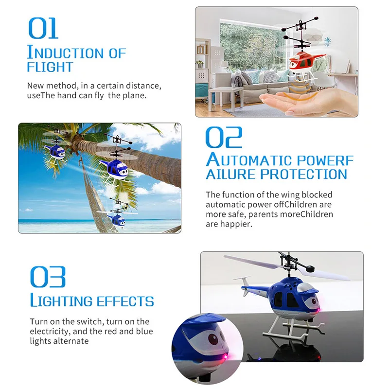 Mini RC Infrared Induction Helicopter Aircraft Model USB Charging Toys For Kids Gifts (3)