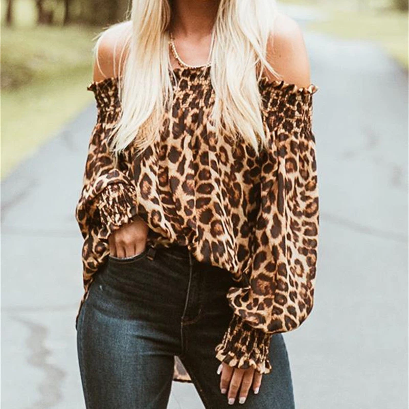 Women Tops Blouses 2018 Autumn Elegant Long Sleeve Leopard Print Off Shoulder Blouse Female Ladies Shirts Blouse Plus Size
Women Tops Blouses 2018 Autumn Elegant Long Sleeve Leopard Print Off Shoulder Blouse Female Ladies Shirts Blouse Plus Size