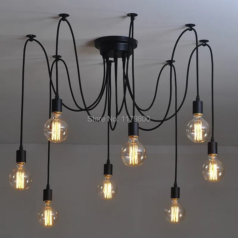 Retro Vintage Industrial Style 8 Heads Adjustable DIY Ceiling Light Lamp E27 Edison Bulb With Remote Control
Retro Vintage Industrial Style 8 Heads Adjustable DIY Ceiling Light Lamp E27 Edison Bulb With Remote Control