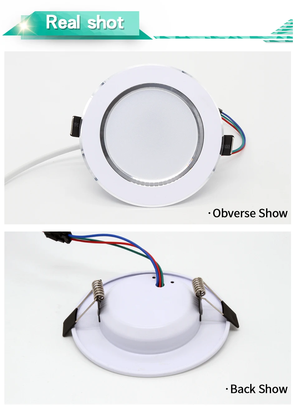 LED Round RGB Downlight Recessed Lamp 5W 10W Remote Control Multiple Model Colors AC110V 240V Indoor Ambient Light Party Bar KTV