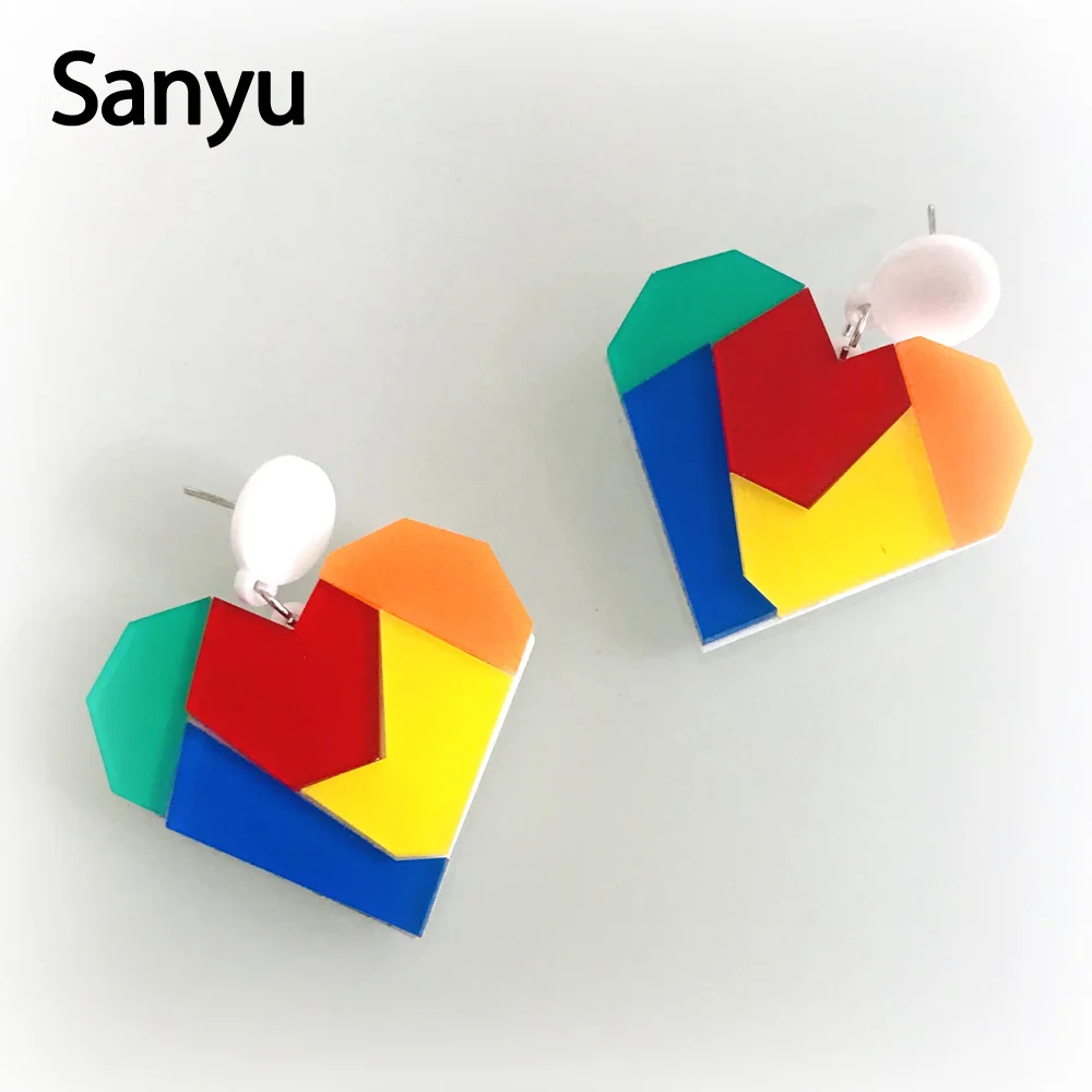 New Arrival Simple Exaggerated Contrast Color Patchwork Peach Heart Acrylic Drop Earrings for Female Personalized Dangle Earring
New Arrival Simple Exaggerated Contrast Color Patchwork Peach Heart Acrylic Drop Earrings for Female Personalized Dangle Earring
