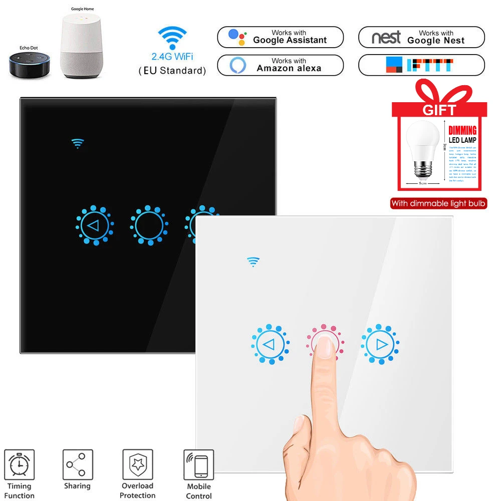 Smart Wireless Switch Touch Control Dimmable Panel Switch Compatible With Amazon Alexa Google Assistant Dimming Bulb As A Gift
Smart Wireless Switch Touch Control Dimmable Panel Switch Compatible With Amazon Alexa Google Assistant Dimming Bulb As A Gift