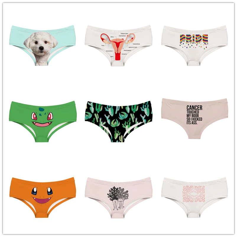 3D White Dog Underwear Cartoon Pokemon Bulbasaur Charzard colour Girl Briefs Uterus Anatomy Picture Printed Women Panties
3D White Dog Underwear Cartoon Pokemon Bulbasaur Charzard colour Girl Briefs Uterus Anatomy Picture Printed Women Panties