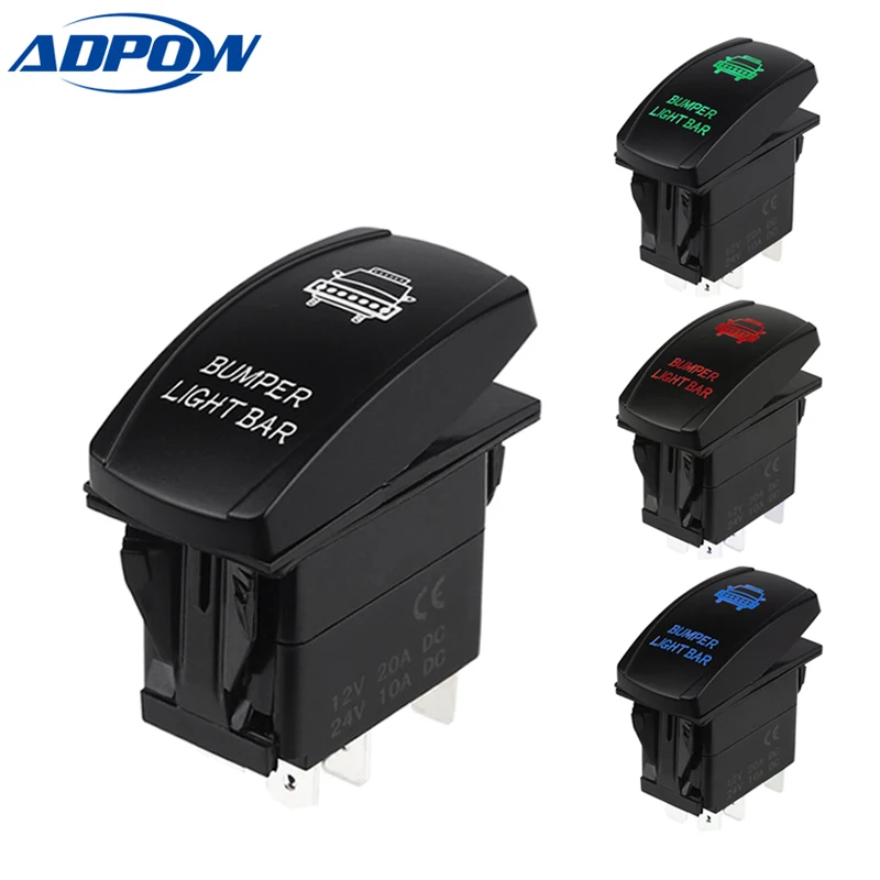 ADPOW 5 Pin 24V Carling Style LED Light Bar Toggle Rocker Switch SPST ON-OFF Waterproof Rocker Switch for Boat Truck Car
ADPOW 5 Pin 24V Carling Style LED Light Bar Toggle Rocker Switch SPST ON-OFF Waterproof Rocker Switch for Boat Truck Car