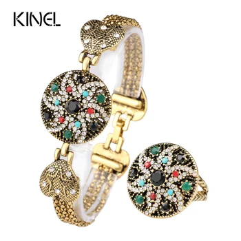 Vintage Look Indian Starfish Bracelet Ring For Women White Crystal Colorful Resin Gold Color Turkey Jewelry Set 2016 Fashion
Vintage Look Indian Starfish Bracelet Ring For Women White Crystal Colorful Resin Gold Color Turkey Jewelry Set 2016 Fashion