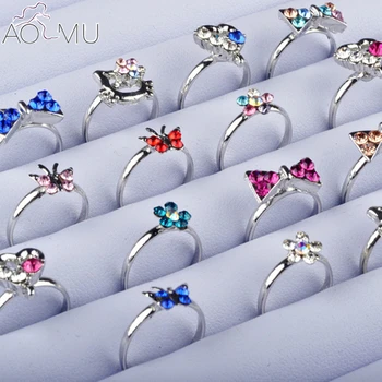 AOMU Wholesale 10pcs Cartoon Cat Flower Jewelry Lots Mixed Lovely Girls boys Princess Crystal Rhinestone Kids Children's Rings
AOMU Wholesale 10pcs Cartoon Cat Flower Jewelry Lots Mixed Lovely Girls boys Princess Crystal Rhinestone Kids Children's Rings