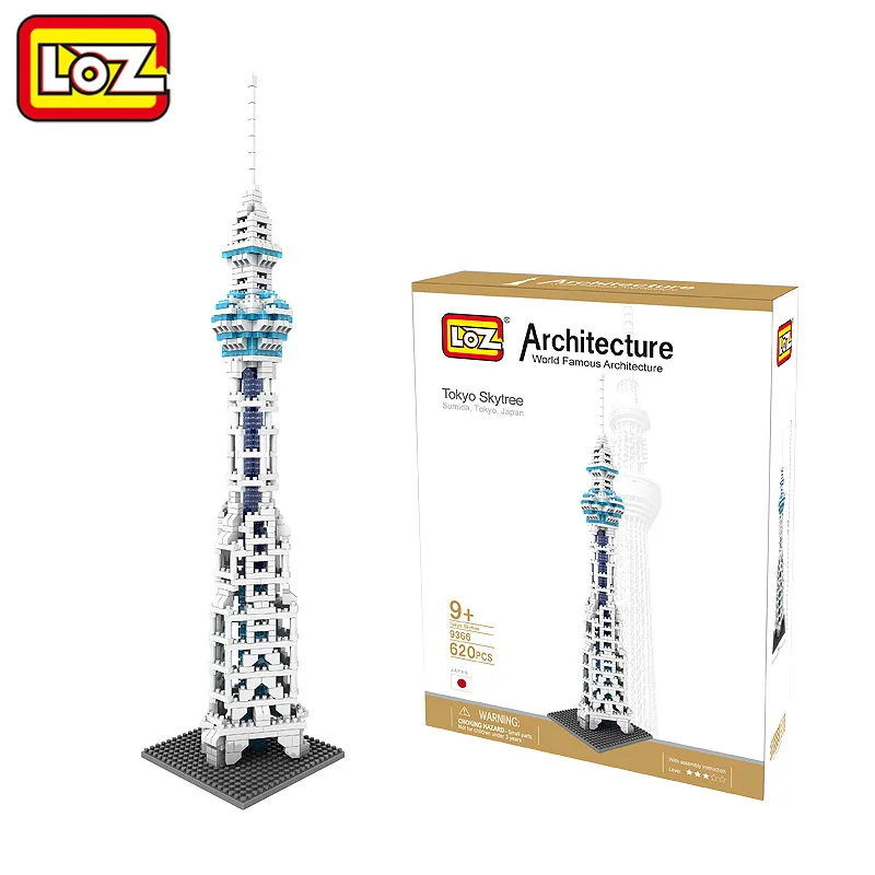 LOZ Diamant Bloc Tokyo Skytree Japon Tour celele Batiments Architecture Blocs Batiment Micro Bircks Modele ABS Cadeau 9366 | Игрушки и