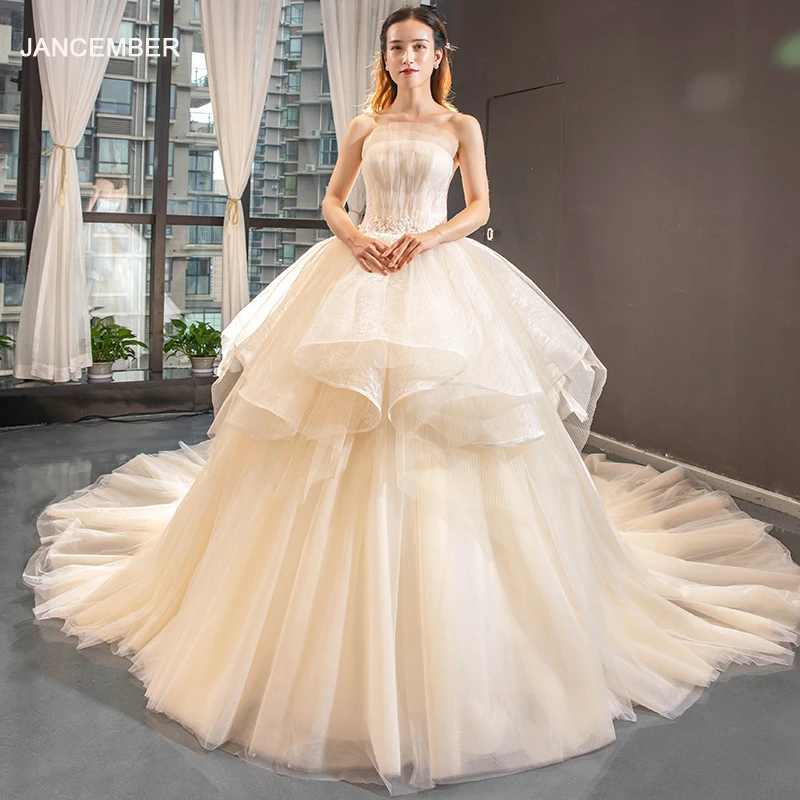 J66852 jancember luxury wedding dress 2019 strapless ball gown champagne floor length new design bridal dress vestito da sposa
J66852 jancember luxury wedding dress 2019 strapless ball gown champagne floor length new design bridal dress vestito da sposa