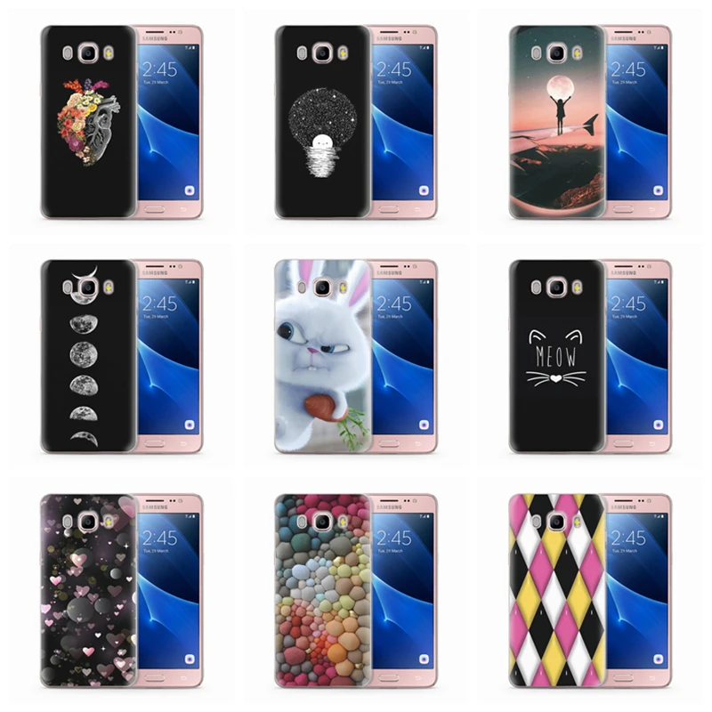 For Funda Samsung Galaxy J7 2016 Case J710 J710F Cases Soft TPU Silicone Cover Design special pretty scenery iron tower W016 |