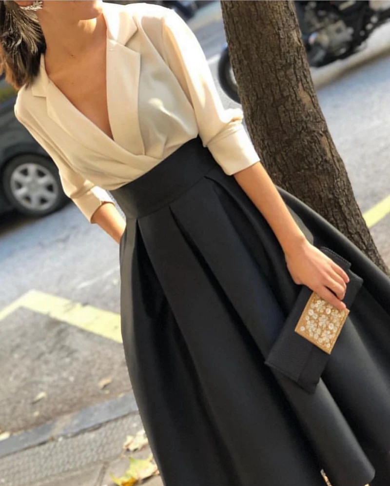 New Arrival V Neck White Black evening dress Short 2020 Simple evening dresses abiye Cheap evening gowns
New Arrival V Neck White Black evening dress Short 2020 Simple evening dresses abiye Cheap evening gowns