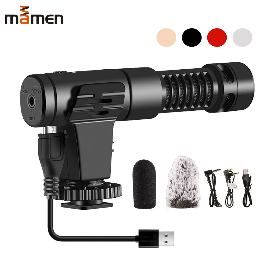 MAMEN Camera Microphone Studio Recording Microfone 3.5mm Plug+Micro USB Charging Mic For Camera Smartphones DSLR DV Youtube Vlog
MAMEN Camera Microphone Studio Recording Microfone 3.5mm Plug+Micro USB Charging Mic For Camera Smartphones DSLR DV Youtube Vlog