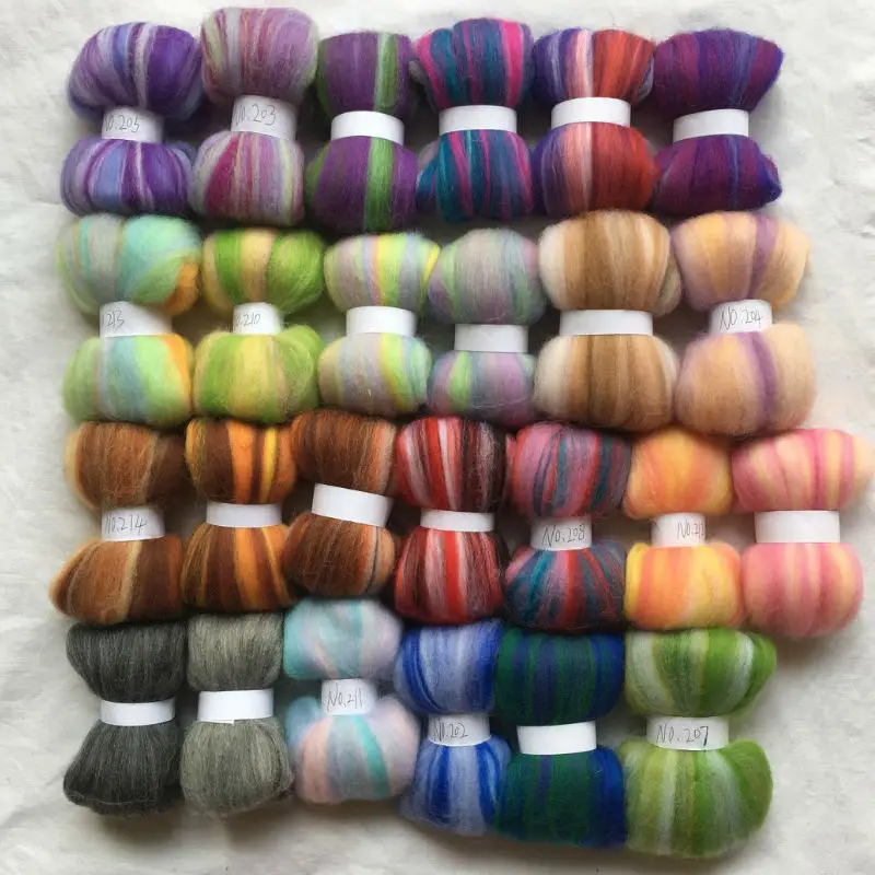 WFPFBEC 25 colors Australia 20um sheep 100% wool fiber needle felting wool for felt wool roving 10g/20g/50g/color
WFPFBEC 25 colors Australia 20um sheep 100% wool fiber needle felting wool for felt wool roving 10g/20g/50g/color