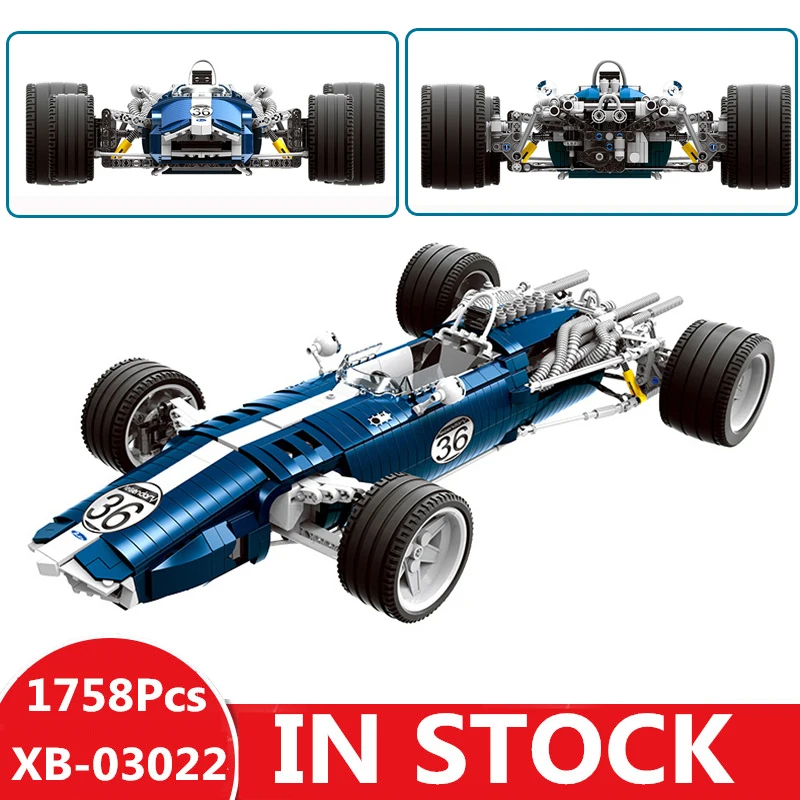 

XINGBAO 03022 Genuine 1758PCS The Blue Racing Car Set Building Blocks Bricks LegoINGLYs Technic Toys As New Year Gifts For Kids