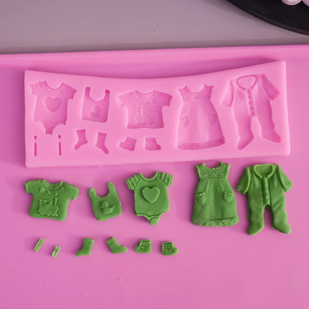 Selling Pop 3D Baby Clothes Shower DIY Silicone Mould Fondant Kitchen Cake Decorating Mold for Chocolate Baking Tools
Selling Pop 3D Baby Clothes Shower DIY Silicone Mould Fondant Kitchen Cake Decorating Mold for Chocolate Baking Tools