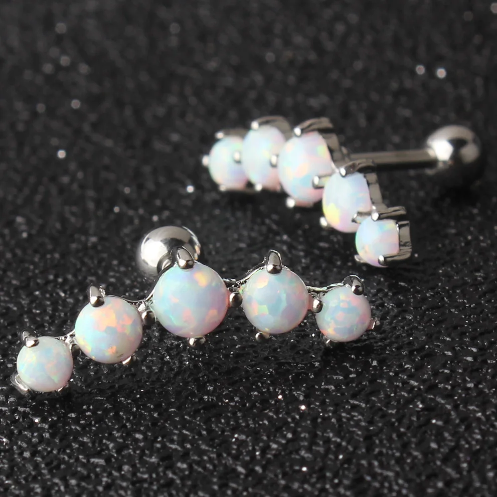 16G Surgical Steel Ear Cartilage Tragus Helix Stud Prong Set 5 Synthetic Opal Body Jewelry Earring
16G Surgical Steel Ear Cartilage Tragus Helix Stud Prong Set 5 Synthetic Opal Body Jewelry Earring