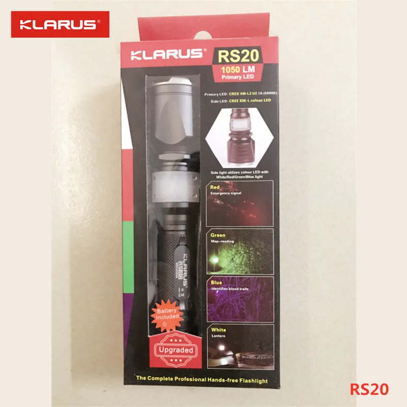 Klarus RS20 1050lm RGBW Long Throw Beam Lantern Bike Light Flashlight Combination with Patented USB Charging Spotlight Floodligh
Klarus RS20 1050lm RGBW Long Throw Beam Lantern Bike Light Flashlight Combination with Patented USB Charging Spotlight Floodligh