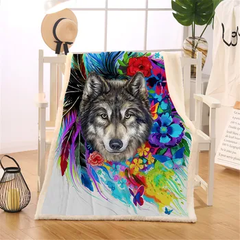 Wolf Plush Blanket Watercolor BlessLiving Boho Colorful Flowers Pattern Sherpa Fleece Blanket Fluffy Bedding for Teens Bedroom
Wolf Plush Blanket Watercolor BlessLiving Boho Colorful Flowers Pattern Sherpa Fleece Blanket Fluffy Bedding for Teens Bedroom