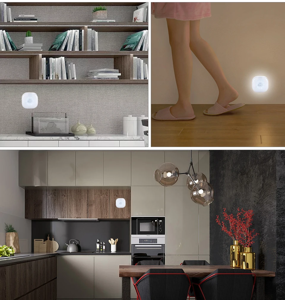 AAA Battery Powered LED Under Cabinet Lights PIR Motion Sensor Lamp Bedroom Quarto Detecteur Lumiere Indoor Lighting Detector (13)