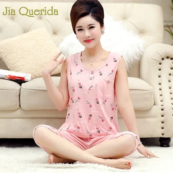 Big Women Nightwear Shorts 2019 Summer New Pink Pijama Cotton Floral Printing Pyjamas Women Sleeveless Plus Size Pajama Set 4xl
Big Women Nightwear Shorts 2019 Summer New Pink Pijama Cotton Floral Printing Pyjamas Women Sleeveless Plus Size Pajama Set 4xl