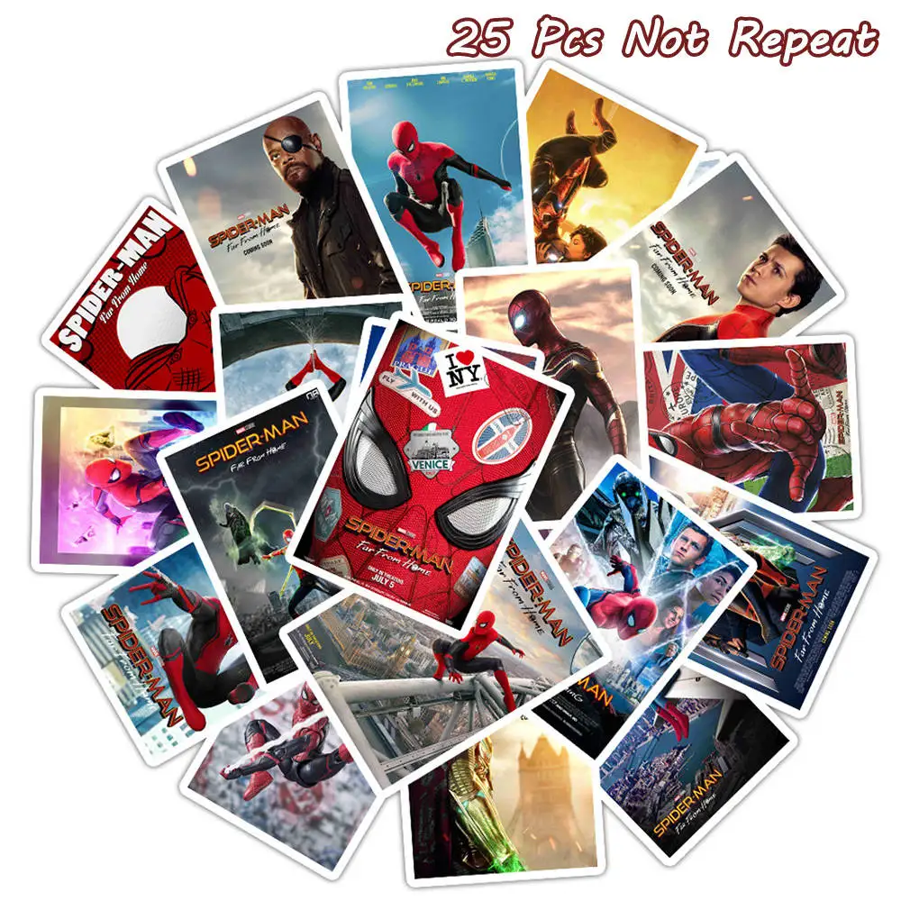 25 PCS 2019 New Movie Spiderman Far From Home Stickers Super Hero Stickers For Luggage Skateboard Laptop Waterproof Toy Stickers
25 PCS 2019 New Movie Spiderman Far From Home Stickers Super Hero Stickers For Luggage Skateboard Laptop Waterproof Toy Stickers