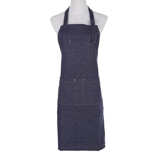 Classic antifouling denim kitchen aprons for neutral women men and women's cooking restaurant cafe working apron Pinafores Tabli | Красота