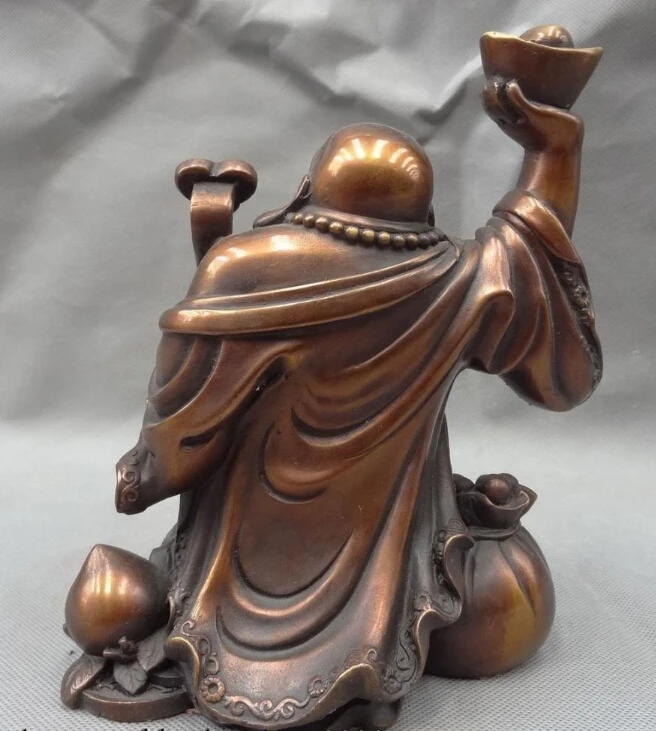 S0305 Chinese Pure Bronze Wealth RuYi Hoptoad Happy Laughing Maitreya Buddha Statue
S0305 Chinese Pure Bronze Wealth RuYi Hoptoad Happy Laughing Maitreya Buddha Statue