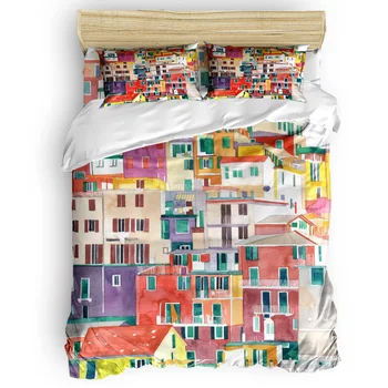 Watercolor Painting Architecture Duvet Cover Set Funny Building Collection of 3/4pcs Bedding Set Bed Sheet Pillowcases Cover Set
Watercolor Painting Architecture Duvet Cover Set Funny Building Collection of 3/4pcs Bedding Set Bed Sheet Pillowcases Cover Set