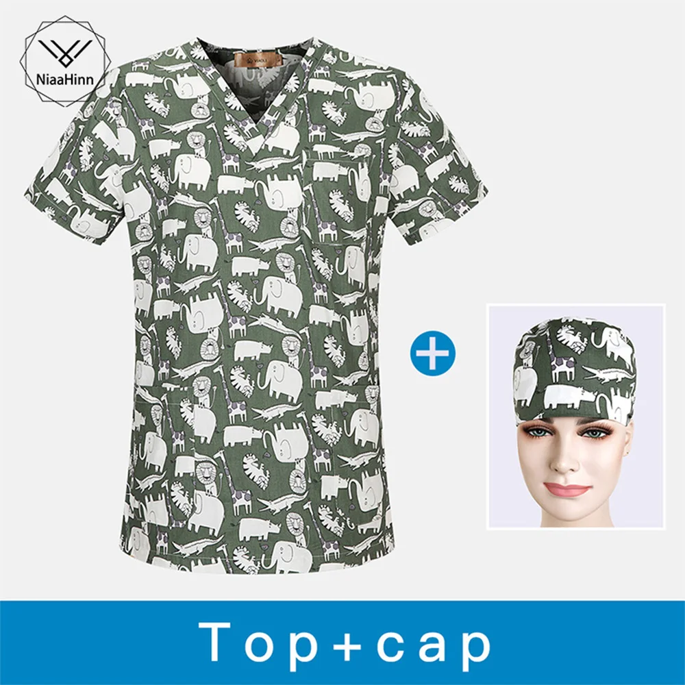 Unisex Medical scrubs nurse uniform Dentistry pet doctor work clothes spa uniforms surgical top+cap+mask women medical clothing
Unisex Medical scrubs nurse uniform Dentistry pet doctor work clothes spa uniforms surgical top+cap+mask women medical clothing