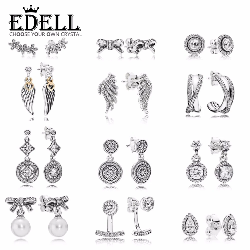 EDELL 925 Sterling Silver Bowknot crystal PAN Earrings Wing modeling Fit DIY original Charm Earrings Free shipping
EDELL 925 Sterling Silver Bowknot crystal PAN Earrings Wing modeling Fit DIY original Charm Earrings Free shipping