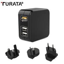 TURATA 3 Ports Travel USB Charger Wall Mobile Phone QC 3.0 Quick Charge 3.0 Charger for iphone 7 Samsung Galaxy S8 S7 Xiaomi
TURATA 3 Ports Travel USB Charger Wall Mobile Phone QC 3.0 Quick Charge 3.0 Charger for iphone 7 Samsung Galaxy S8 S7 Xiaomi