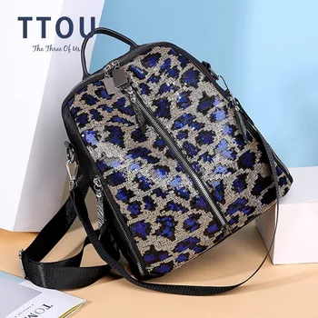 Fashion Women Leopard Pattern Backpack Sequines Leather School Bags for Teens Travel Tote Backpack Ladies Casual Shoulder Bag
Fashion Women Leopard Pattern Backpack Sequines Leather School Bags for Teens Travel Tote Backpack Ladies Casual Shoulder Bag